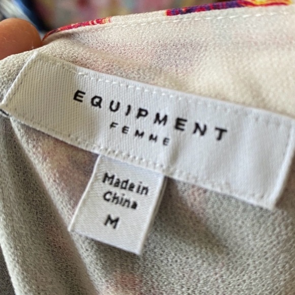 Equipment Sz M Silk Isabeau Silk Palm Tree Tank Top - Picture 5 of 6